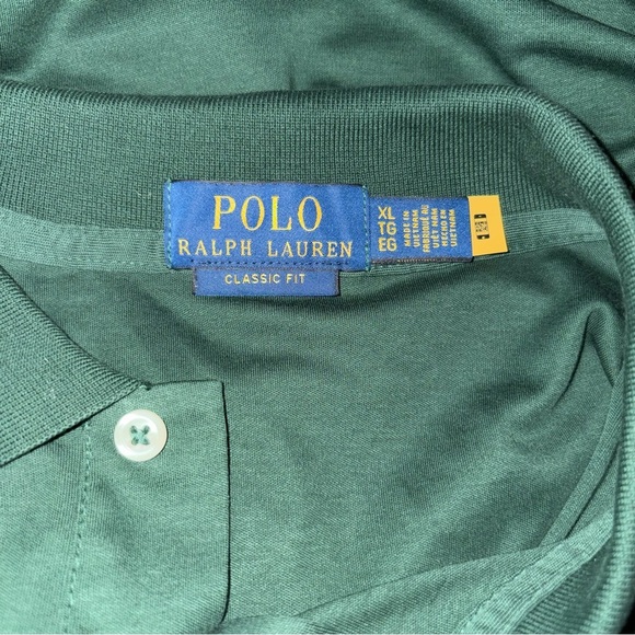 NEW POLO RALPH LAUREN sz XL Soft Touch Dark Green Polo Shirt Short Sleeve $110 - Picture 5 of 7